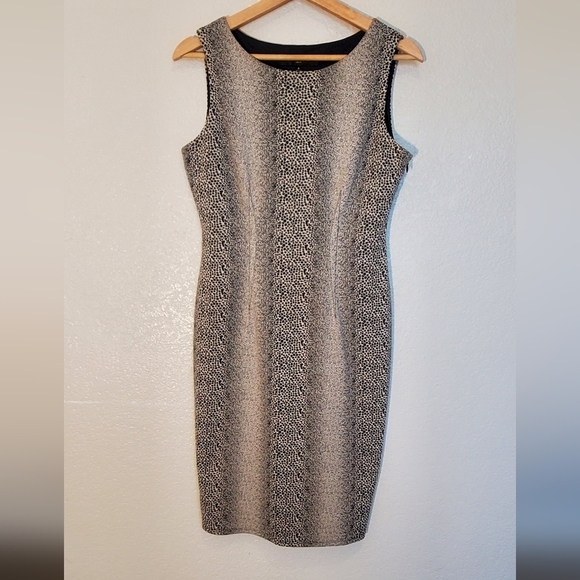 Nine West Dresses & Skirts - 💚5/$25 Nine West Black White Snake Print Knee Length Sleeveless Sheath Dress